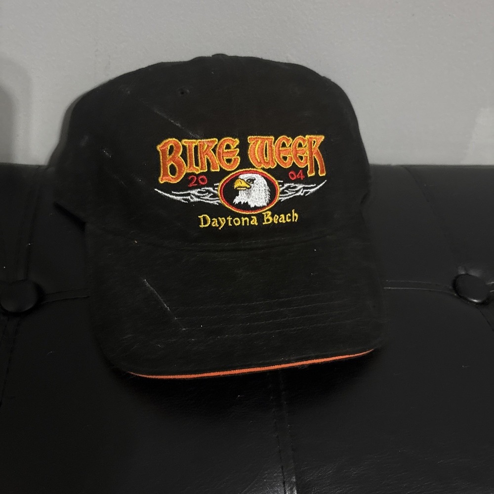 Bike Week Hat 2004 Daytona Beach Adult Size Adjustable Black Hat Cap Vintage NEW